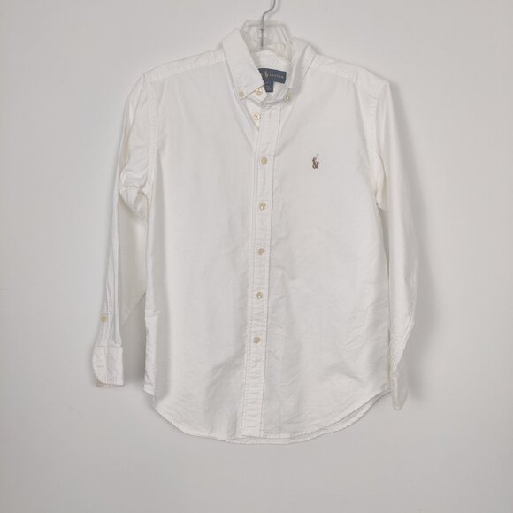 Ralph Lauren Boy's White Button Down Shirt Size 12 100% Cotton - Picture 2 of 10